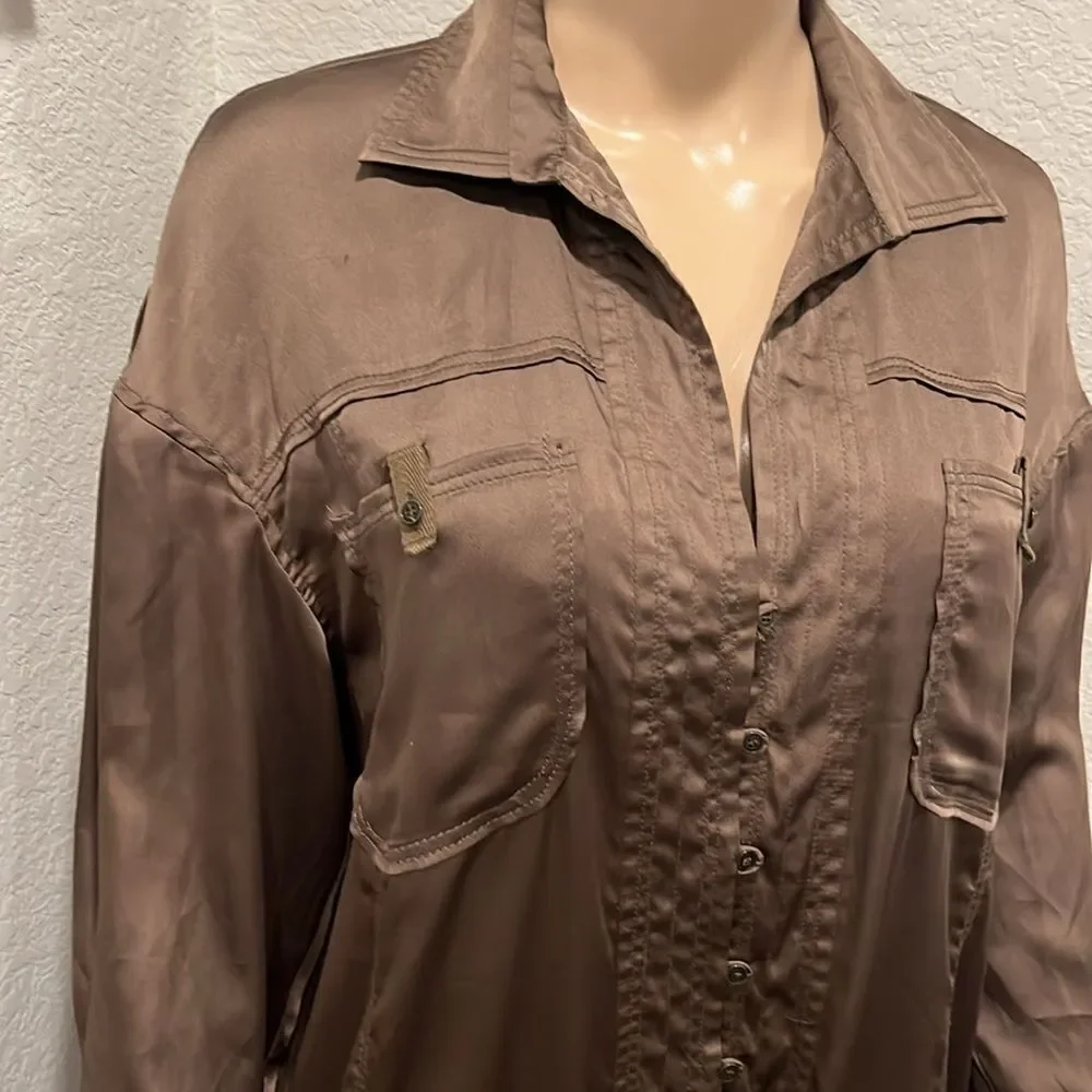 Zara satin romper w/ pockets